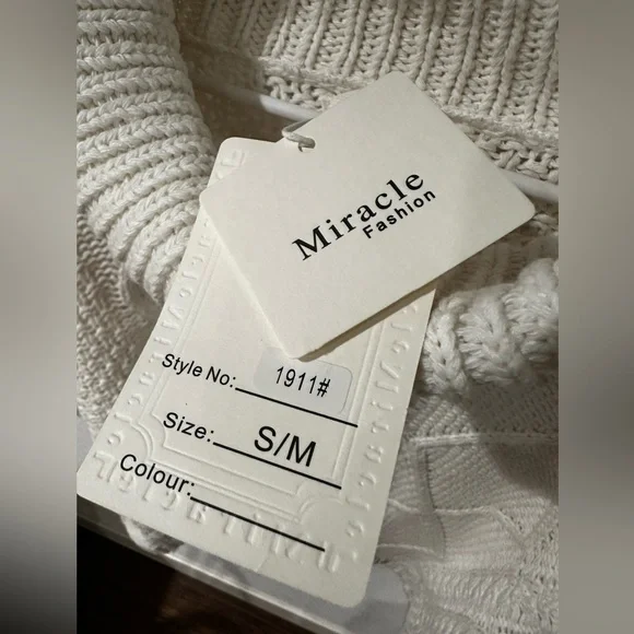 Miracle Cream Cable Knit Cowl Sweater - Picture 2 of 2